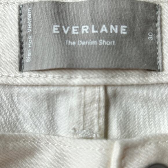 Everlane The Denim Jean Shorts Raw Hem/Rolled Cuffs High Rise Cream Women 30 NWT - Picture 4 of 12
